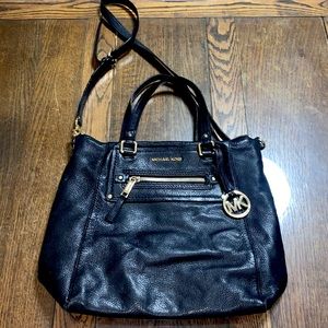 Black Leather Michael Kors Shoulder Purse